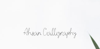 Free Ahsan Calligraphy Script Font
