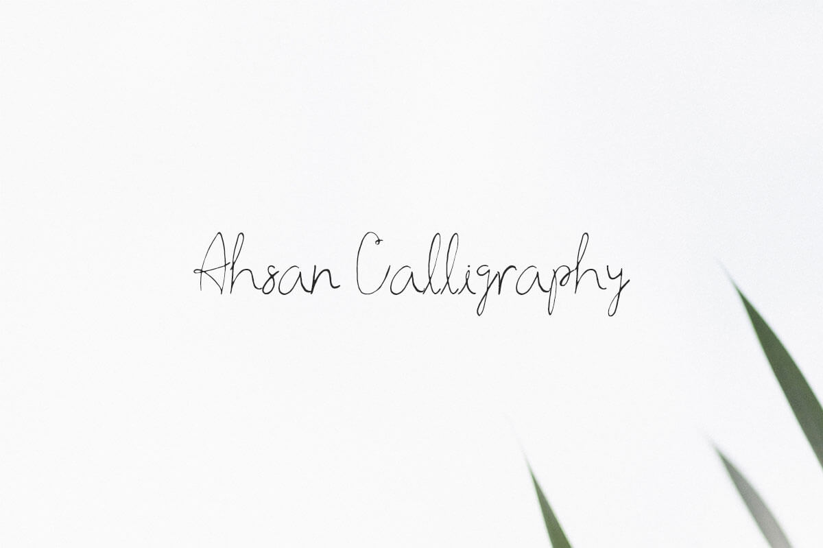 Free Ahsan Calligraphy Script Font