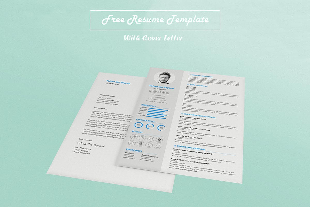 Free CV Resume PSD Template