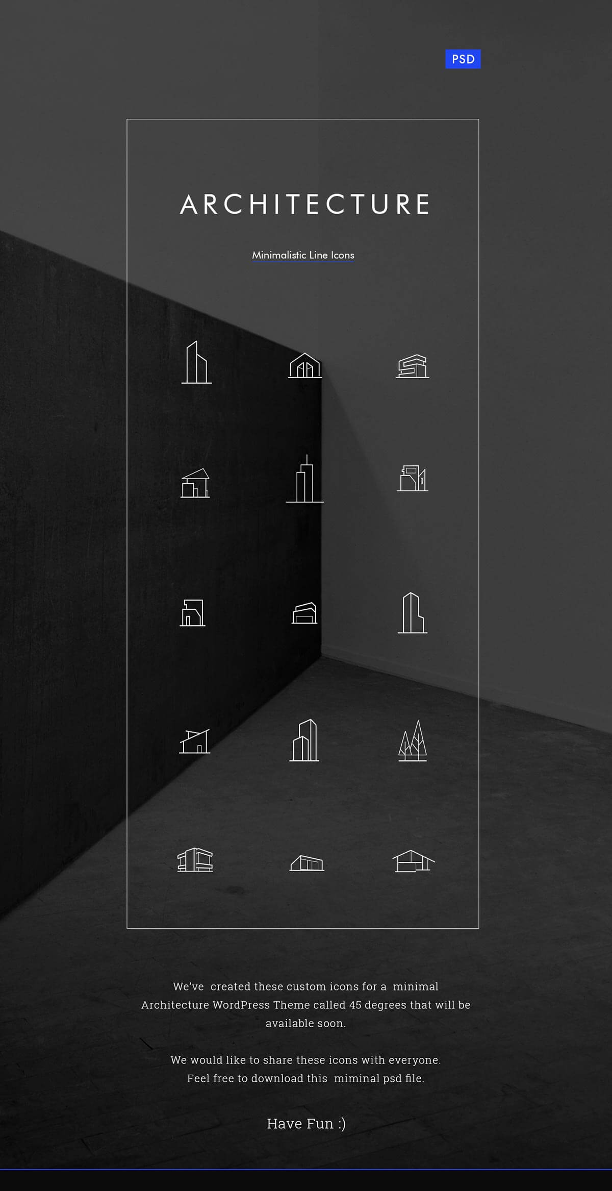 Free Minimal Architecture Line Icon Pack PSD