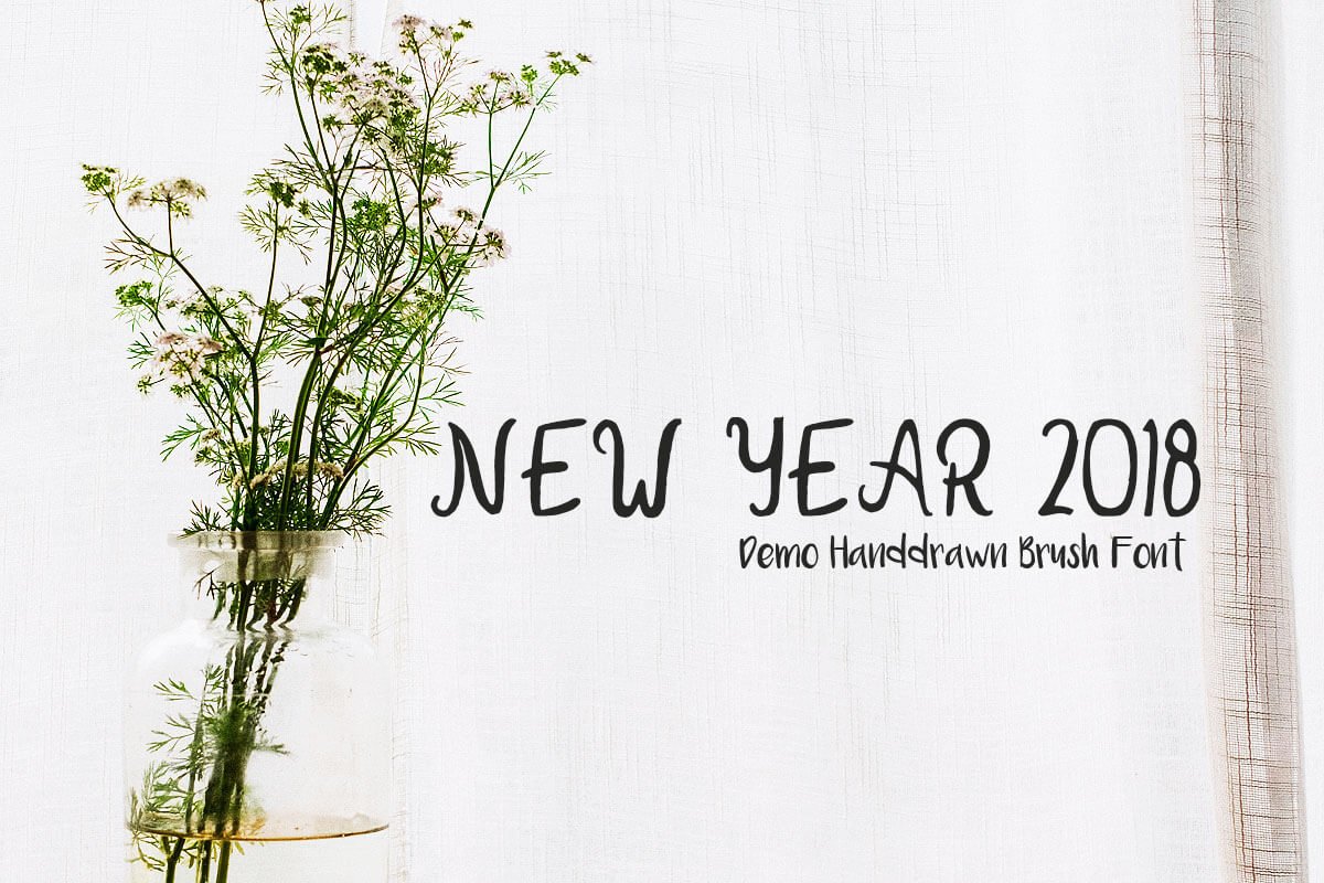 Free New Year 2018 Demo Brush Font