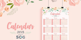 Free One Page 2018 Printable Wall Calendar Template