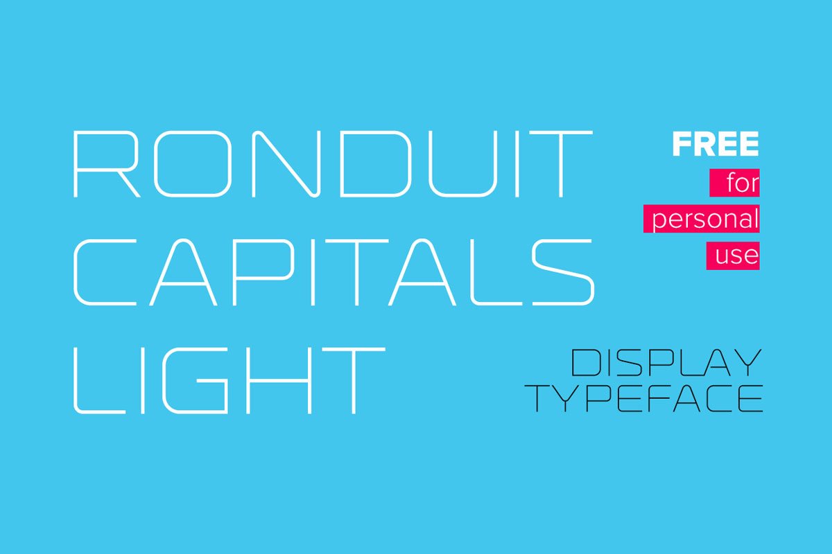 Free Ronduit Capitals Light Display Font
