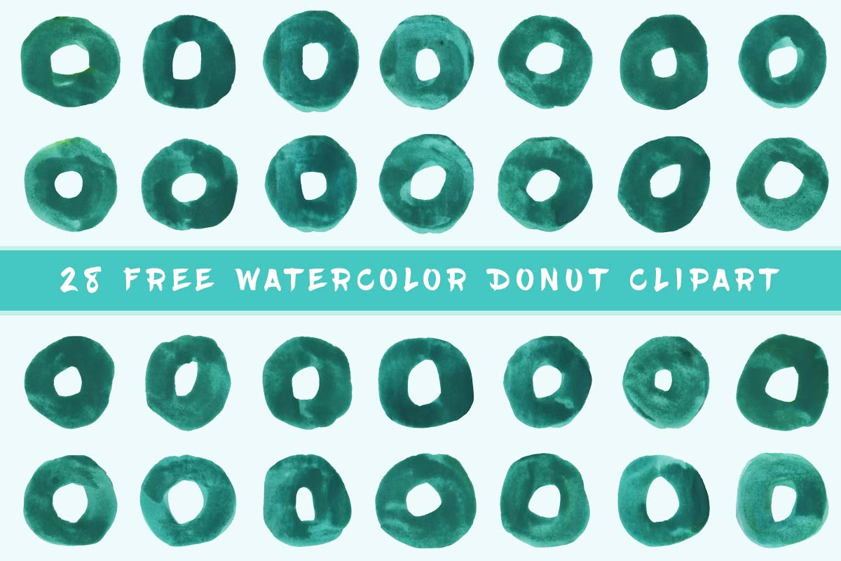 Free Donut Watercolor Clipart