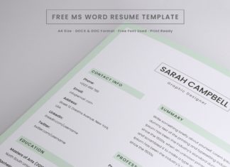 Free Resume Microsoft Word Template