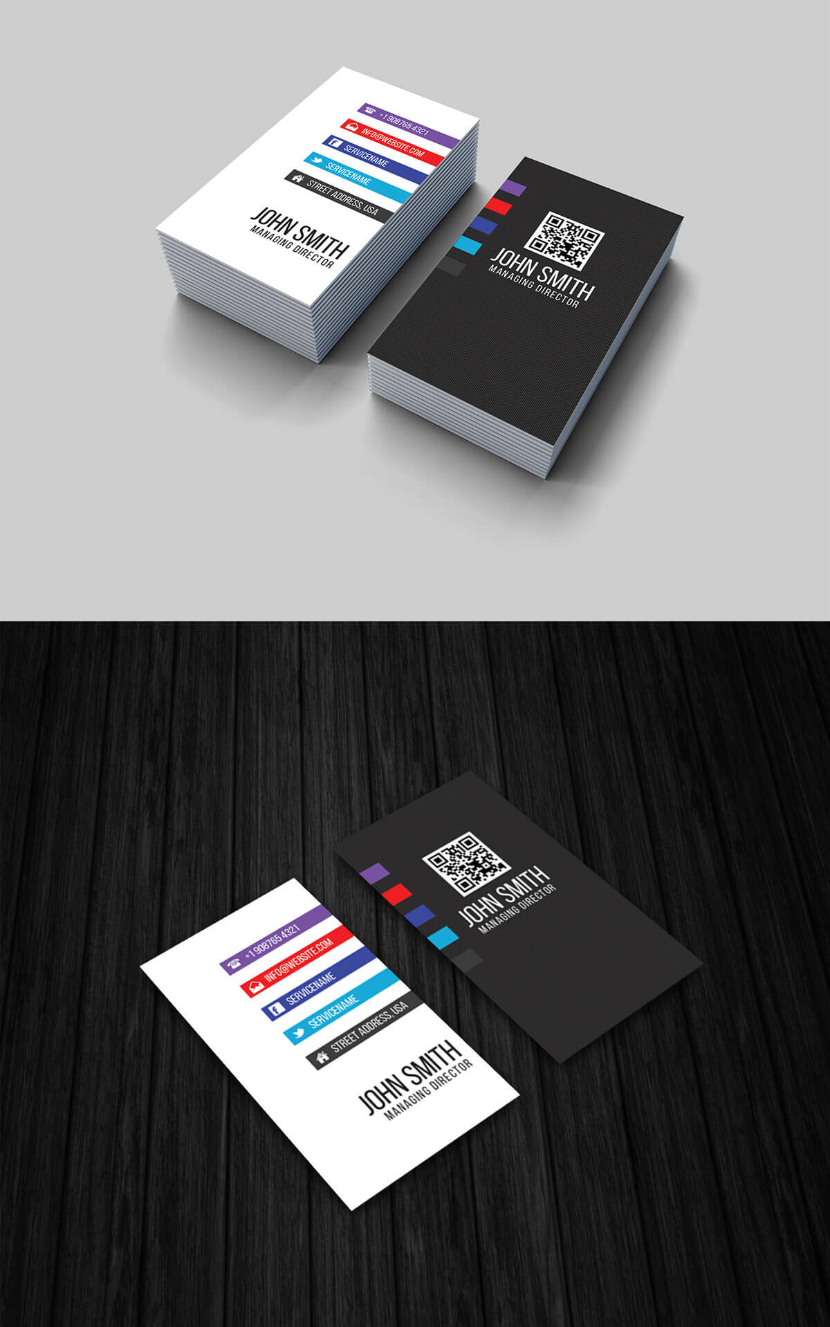 Vertical Business Cards Template from creativetacos.com