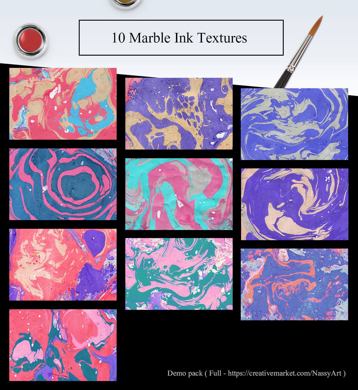 10 Free Marble Ink Paper Textures