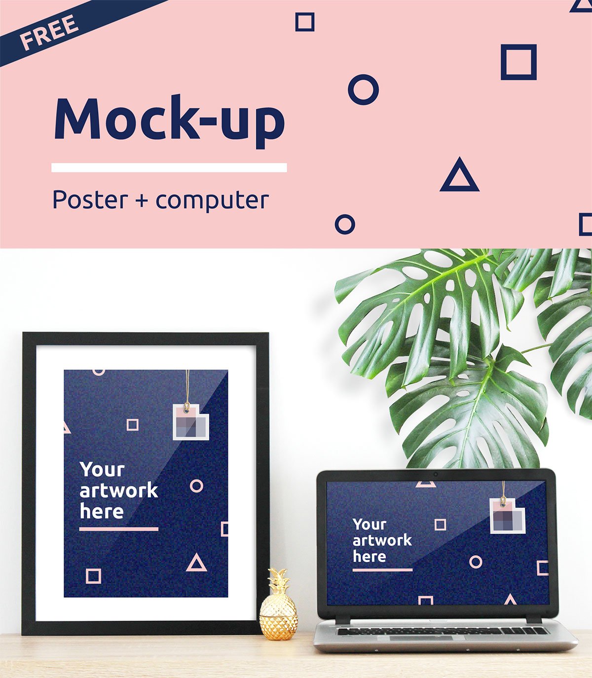 Free Poster Computer Mockup