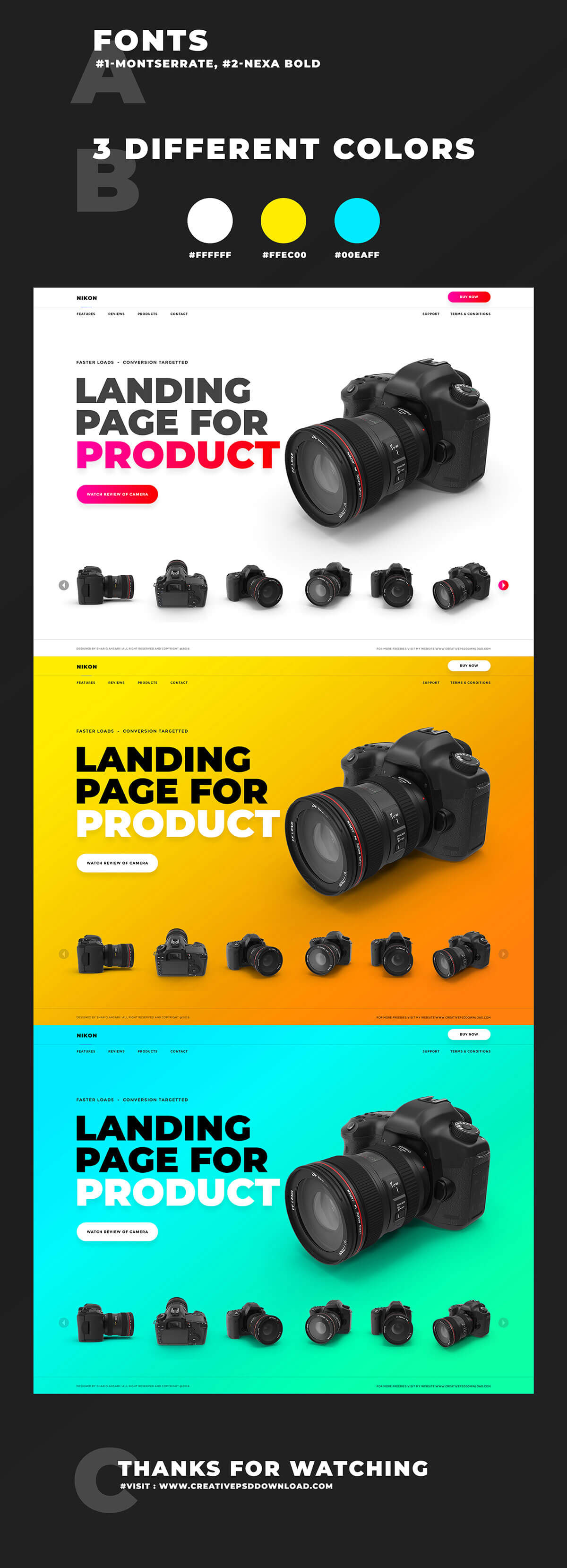 Free Product Landing Page Website PSD