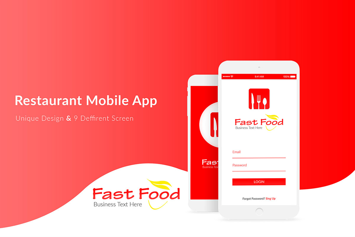 Free Restaurant Mobile App UI