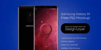 Free Samsung Galaxy S9 PSD Mockup