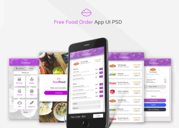 Free Food Delivery App UI PSD