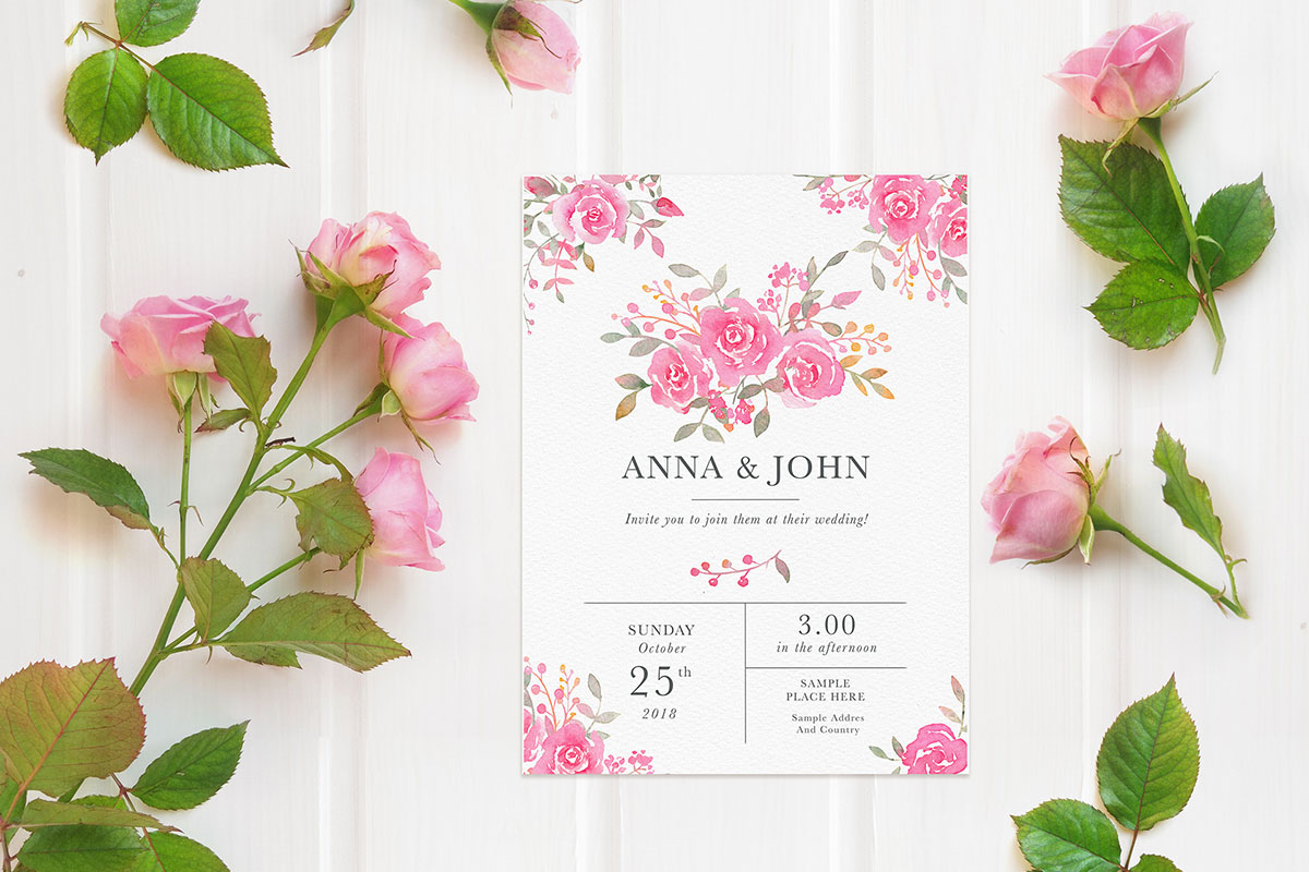 Free Wedding Invitation Card Mockup