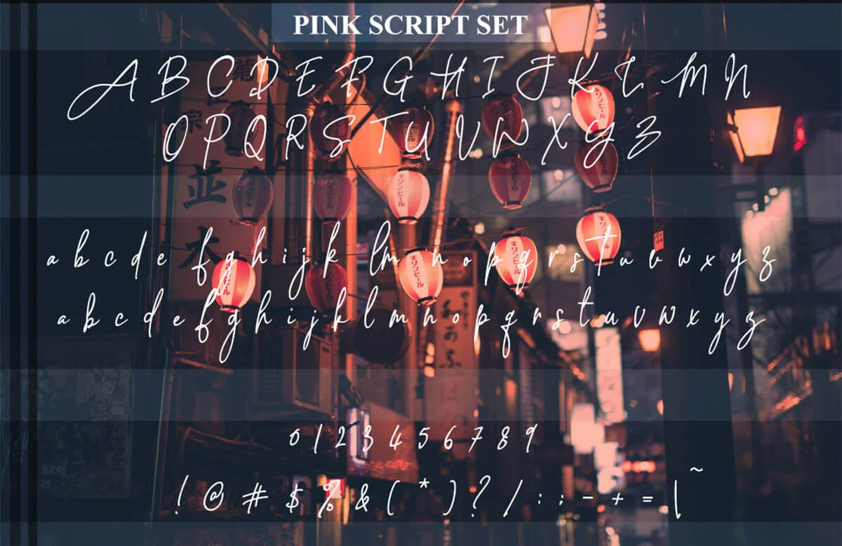 Pink Handwritten Script Font Preview 2