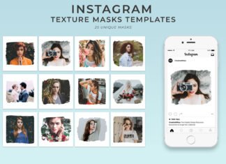 25 Textured Instagram Mask PSD Templates