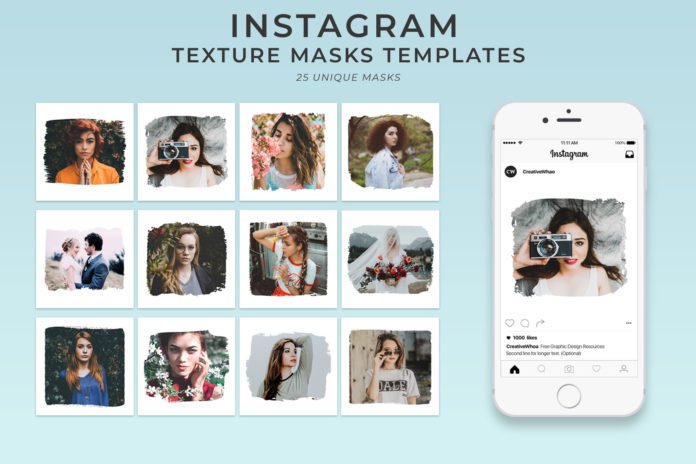 25 Textured Instagram Mask PSD Templates