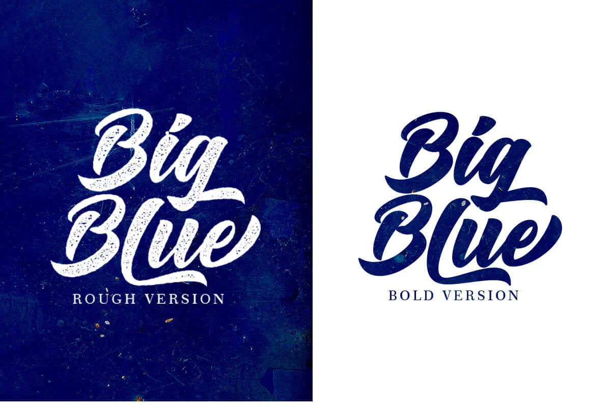 Big Blue Script Font Family Preview 1