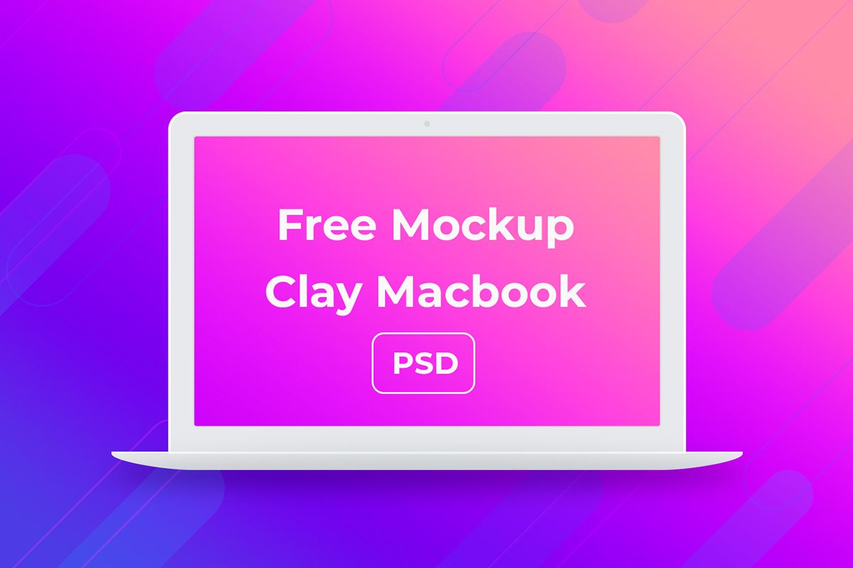 Free MacBook Clay Mockup PSD