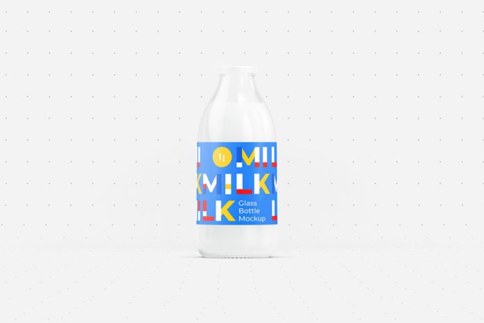 Free Milk Bottle PSD Mockup