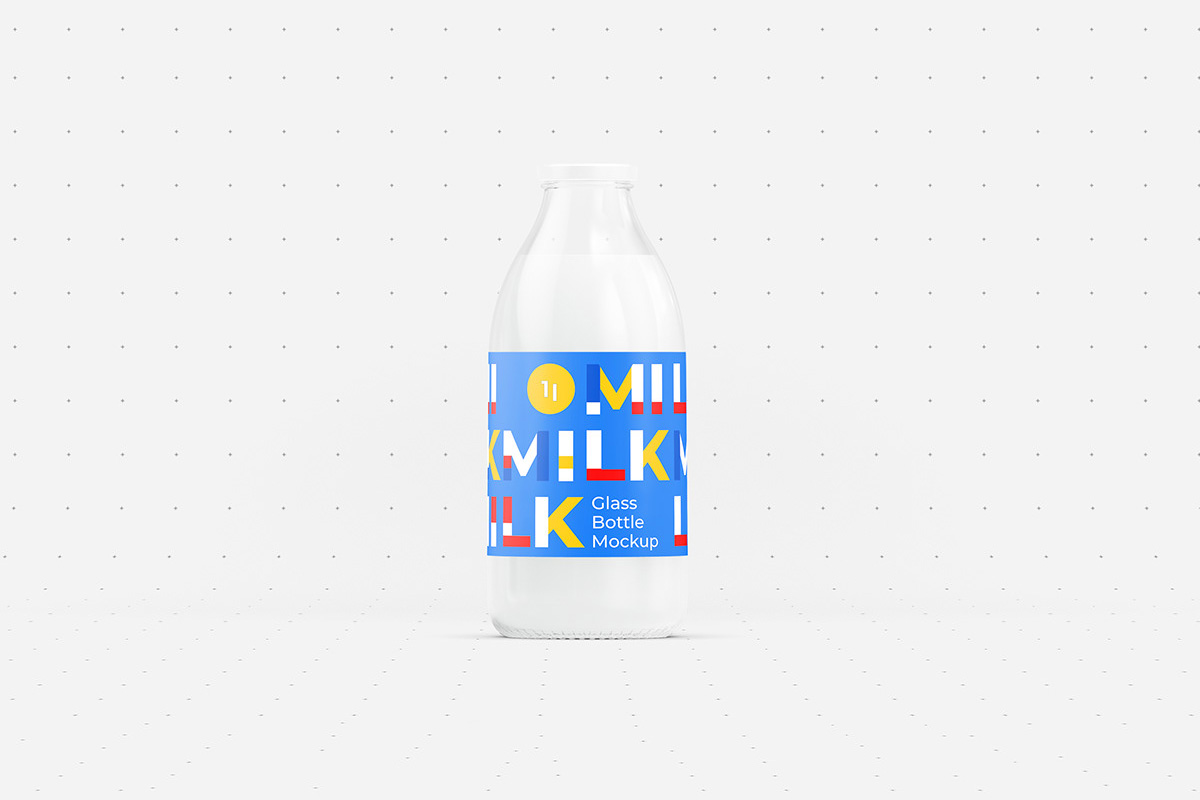 Free Milk Bottle PSD Mockup
