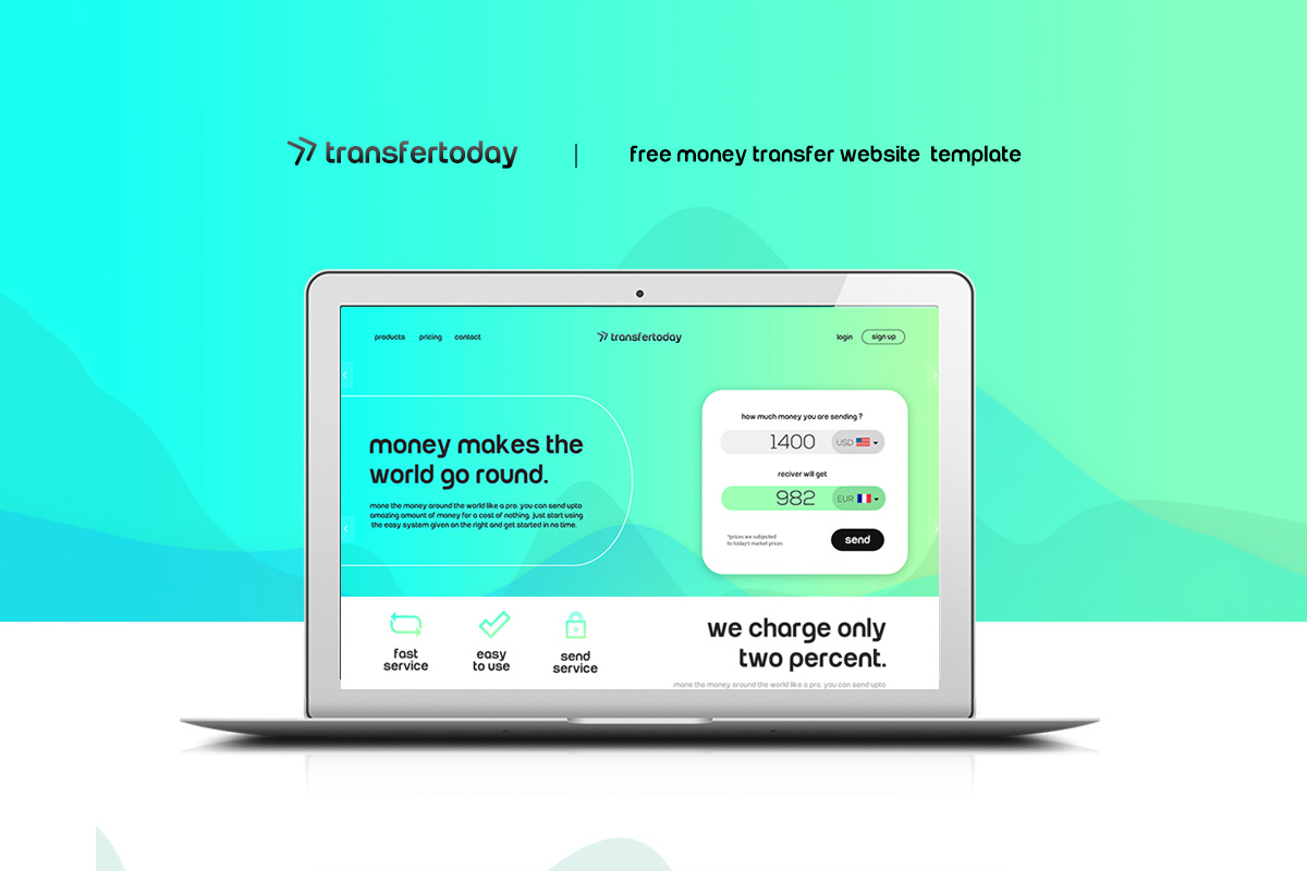 Free Money Transfer Website PSD Template