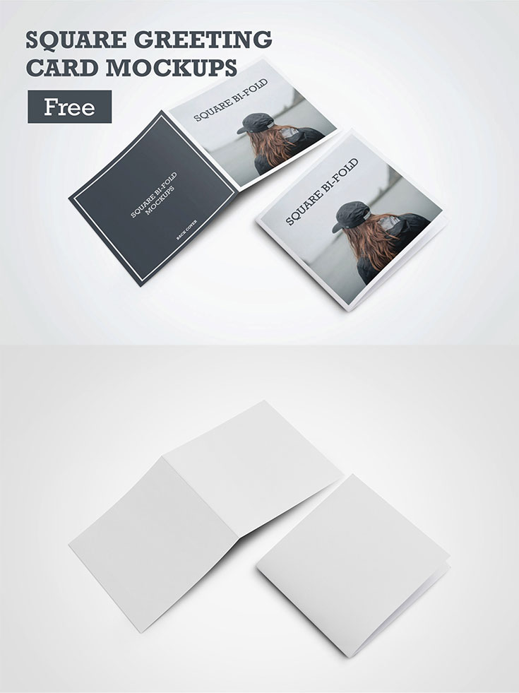 Free Square Greeting Card PSD Mockup - Creativetacos