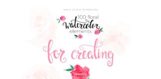 100 Free Watercolor Floral Elements