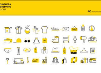 40 Free Modern Flat Shopping Vector Icons