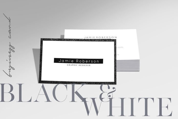 Free Black White Business Card PSD Template