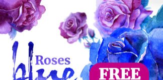 Free Blue Roses Floral Watercolor Set