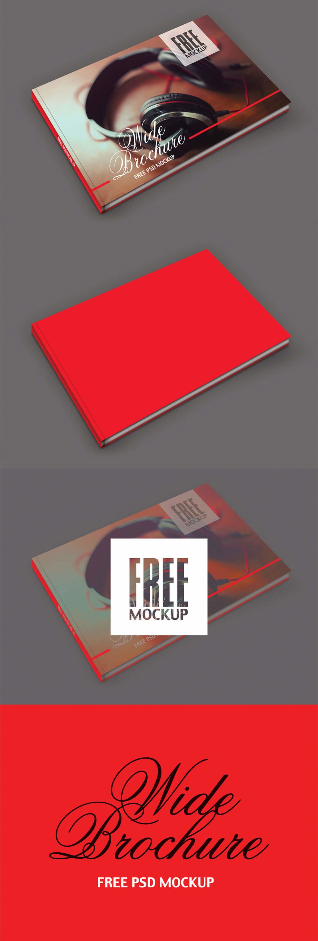 Download Free Wide Brochure Mockup PSD - Creativetacos