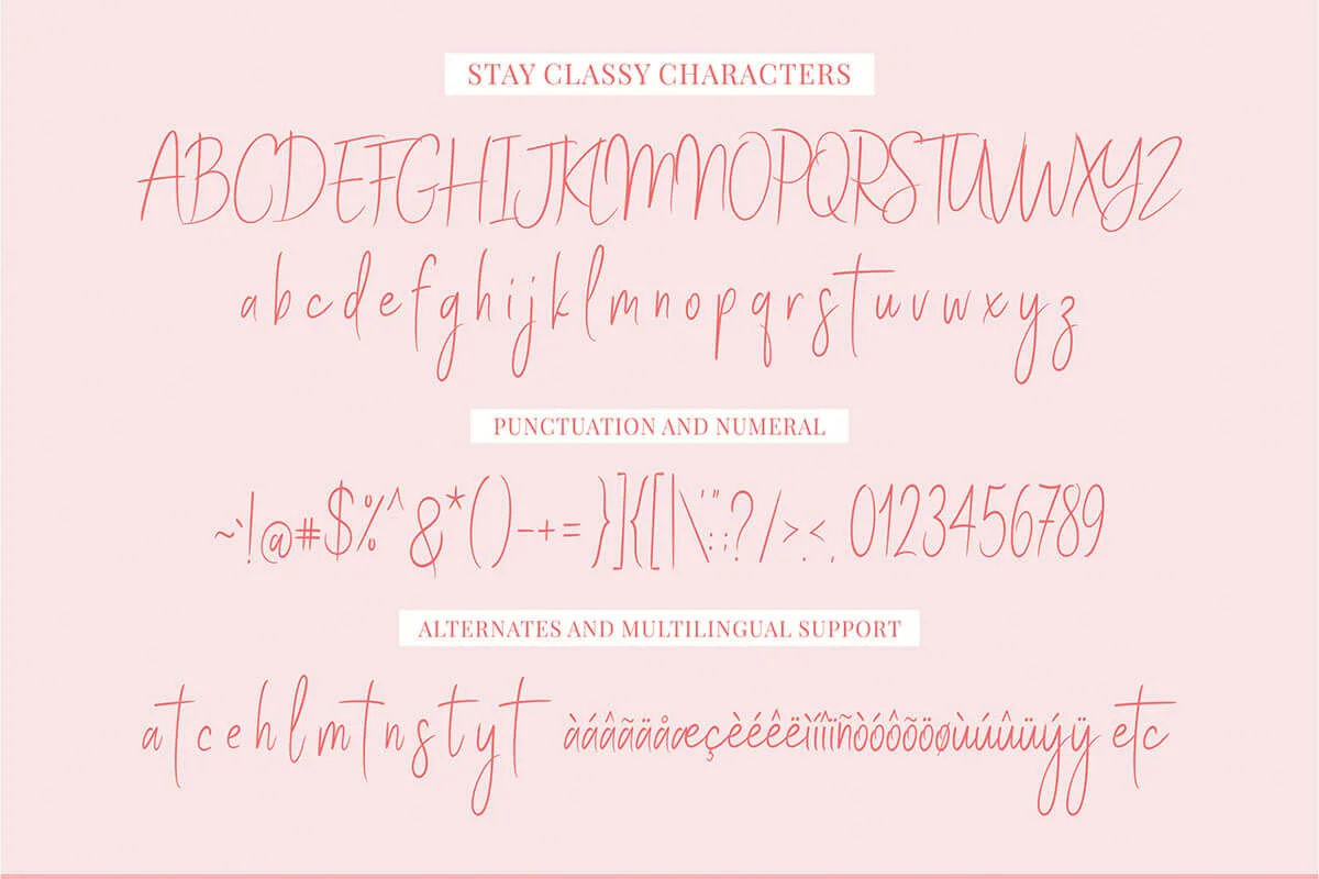 Stay Classy Handwritten Script Font Preview 5