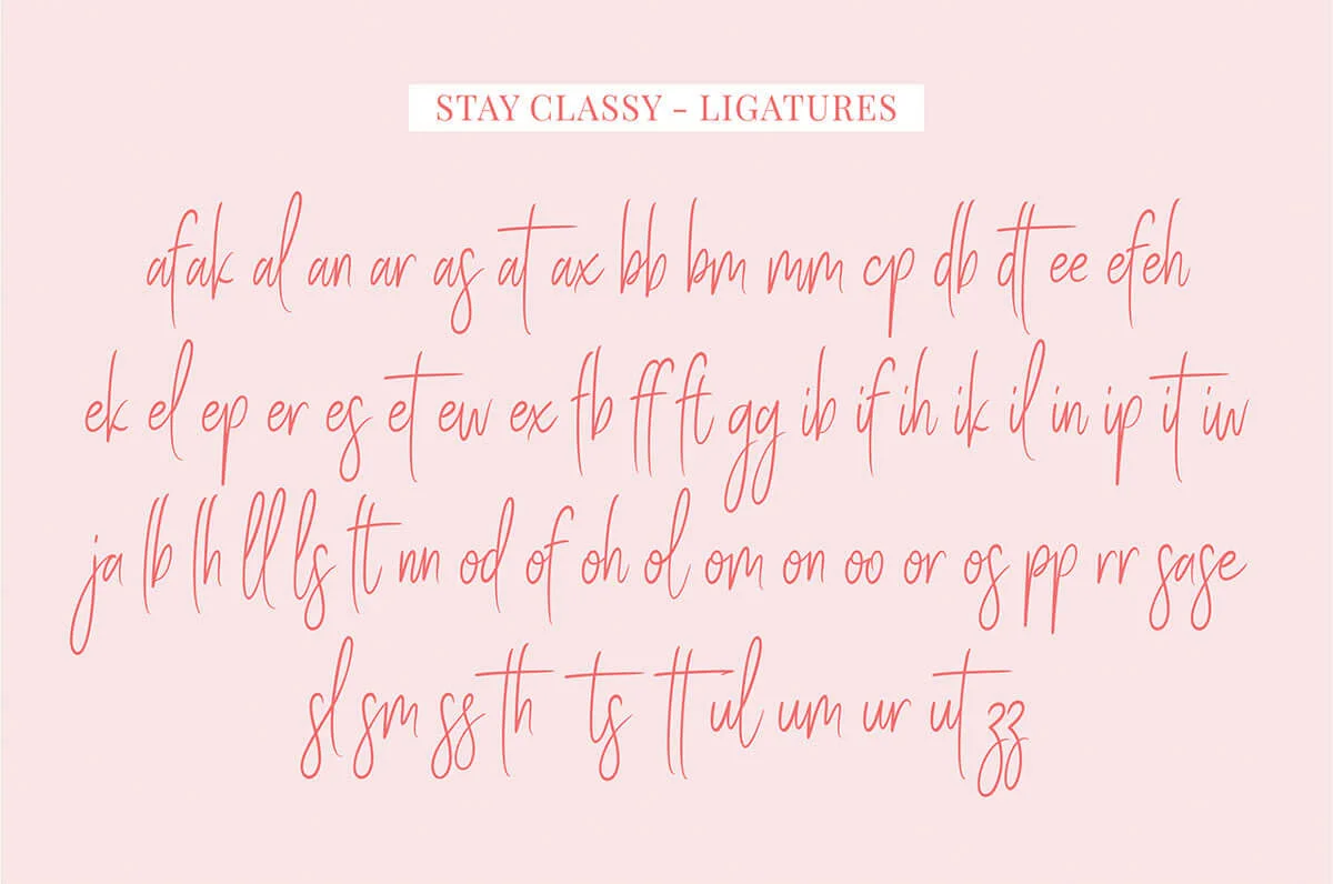 Stay Classy Handwritten Script Font Preview 7
