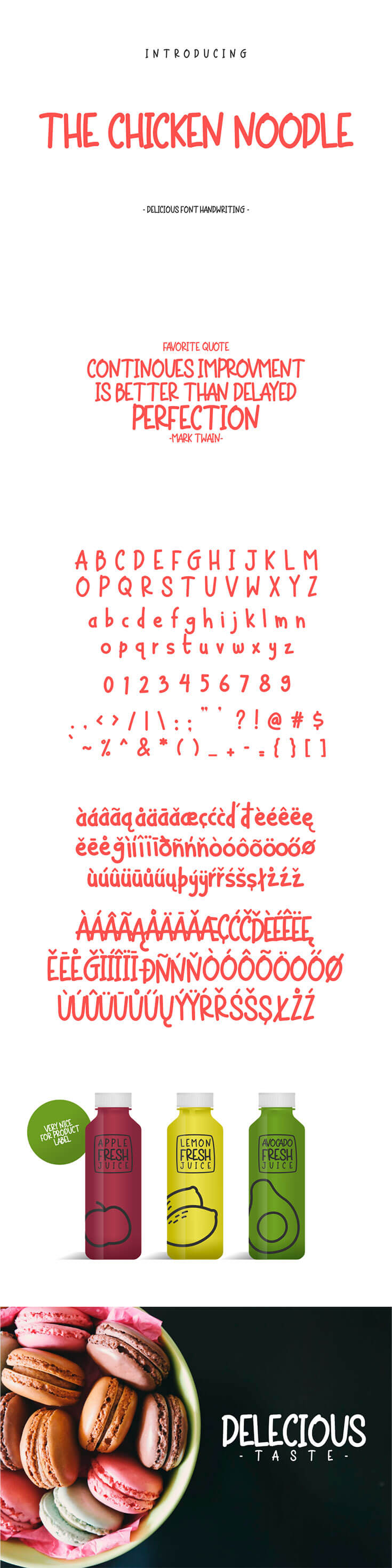 Free Chicken Noodle #Display #Font is a font with #handwriting style, it will give a relaxed impression on your product design. This font is suitable for use in product labels, posters, logos, videos, animations or other products that require a relaxed impression.