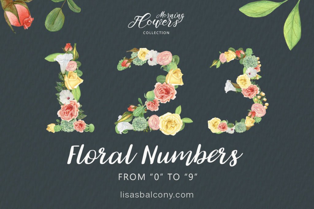 Free Floral Numbers Clipart - Creativetacos