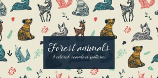 Free Forest Animals Vector Seamless Pattern