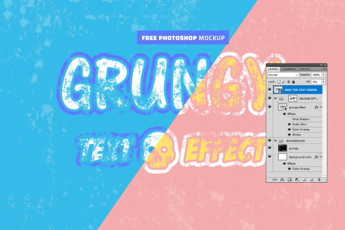 Free Grunge Effect Photoshop Mockup
