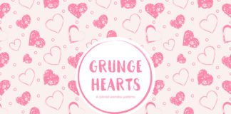 Free Grunge Hearts Seamless Pattern