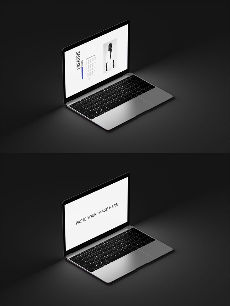 #Free #Realistic Macbook #Mockup coming from Reza Azmy. It is available in PSD format with smart object. You can adjust reflections and backgrounds. You can use this realistic scene to display your mac apps design and website template.