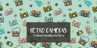 Free Retro Cameras Vector Pattern
