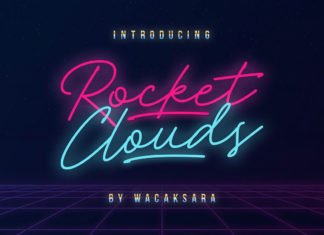 Free Rocket Clouds Script Font