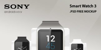 Free Sony Smart Watch 3 Mockup