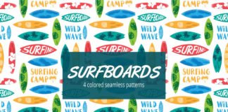 Free Surfboard Vector Seamless Pattern