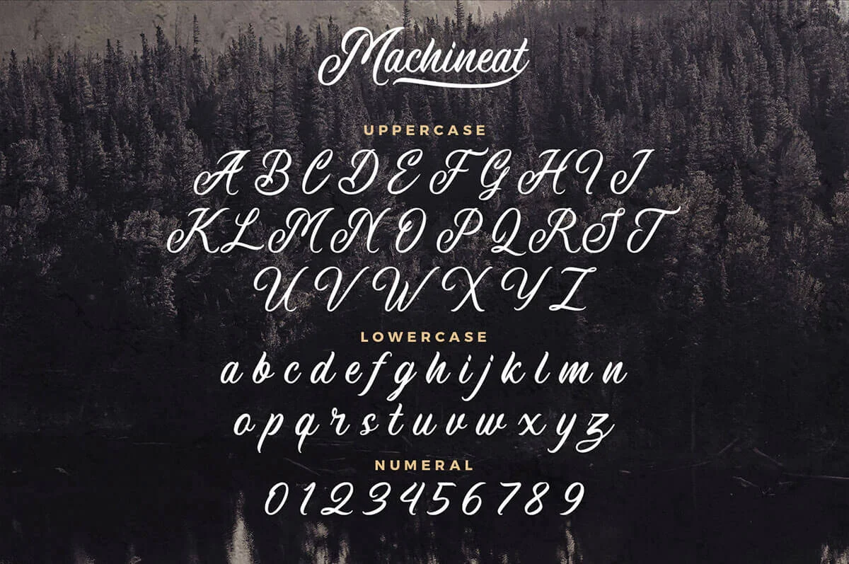 Machineat Script Font Preview 3