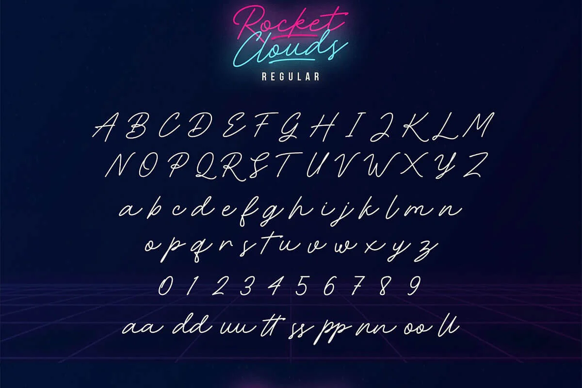 Rocket Clouds Script Font Preview 5