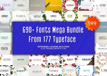 680+ Fonts Mega Typography Bundle