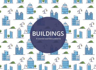 Free Buildings Vector Seamless Pattern