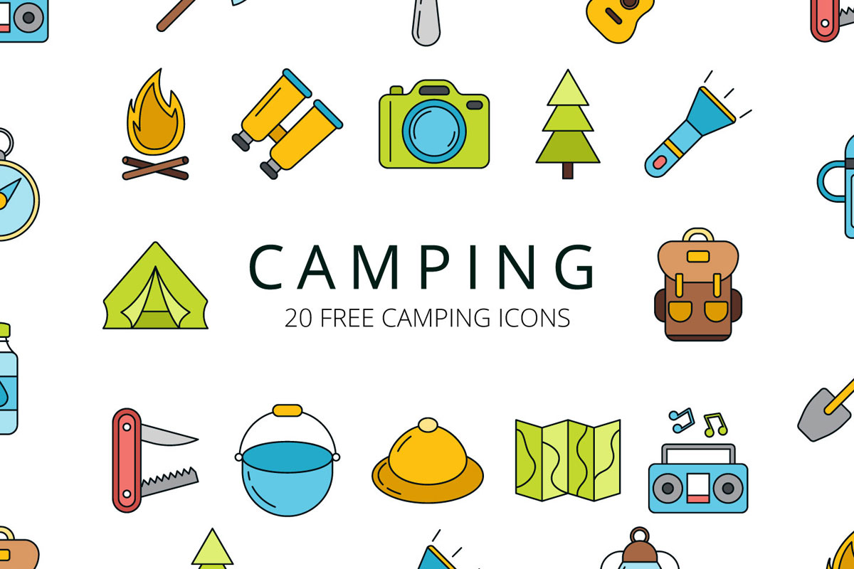 Free Camping Vector Icon Set