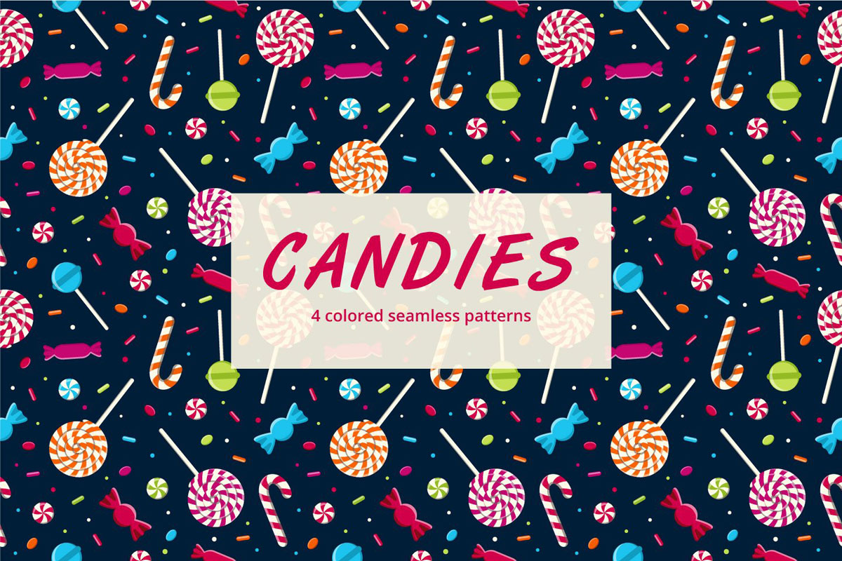 Free Candy Vector Seamless Pattern