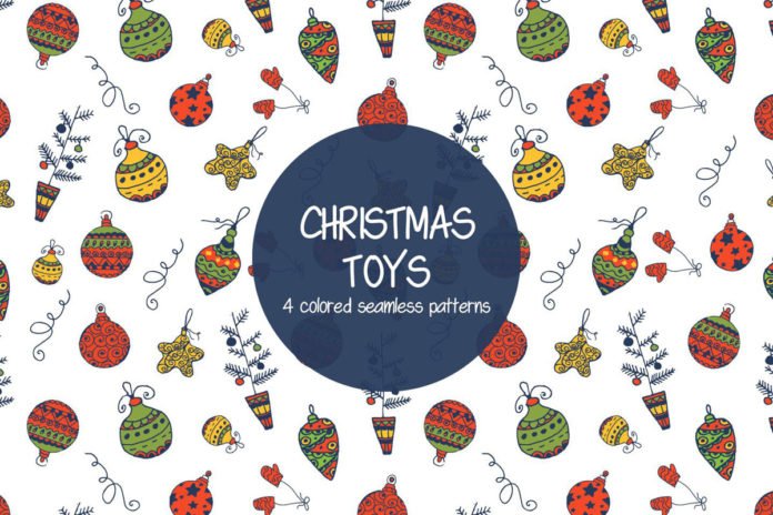 Free Christmas Toys Illustration Vector Pattern